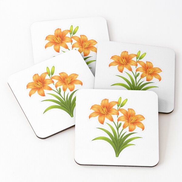 Item preview, Daylily Sticker – Cute Orange Tiger Lily Flat Illustration Botanical Sticker Art designed and sold by Symbol Universe.