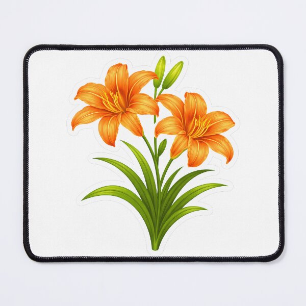 Item preview, Daylily Sticker – Cute Orange Tiger Lily Flat Illustration Botanical Sticker Art designed and sold by Symbol Universe.