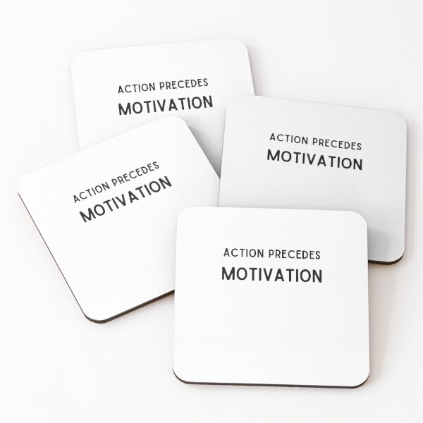 Item preview, Action Precedes Motivation – Minimal Discipline Quote designed and sold by Lynn Creates.
