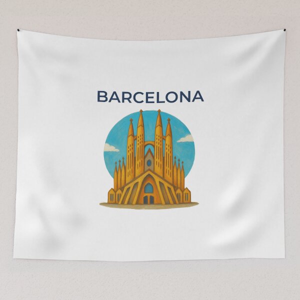 Item preview, Barcelona Sagrada Familia Painted Illustration Souvenir designed and sold by Inkworksbyshery.