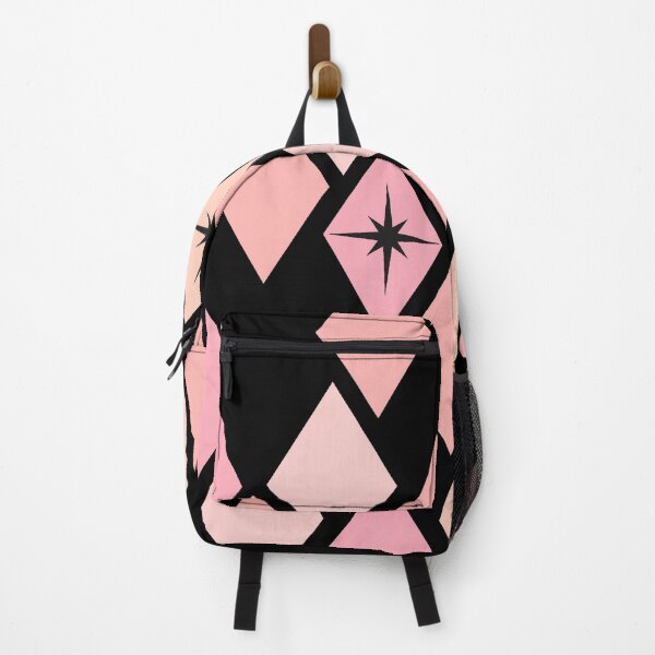 Item preview, Black Pink Retro Diamond Harlequin Star Pattern designed and sold by Vileprint.