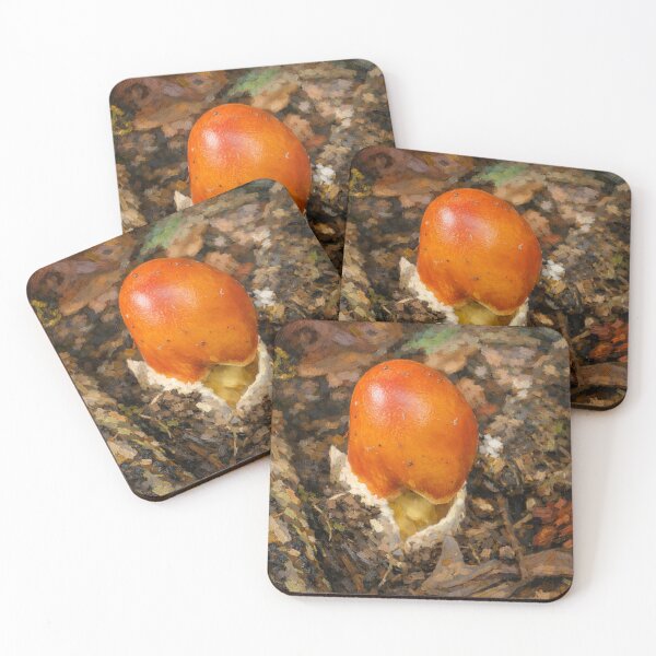 Item preview, Emerging Orange Mushroom – Impressionist Botanical Art designed and sold by Blossom-Breeze.