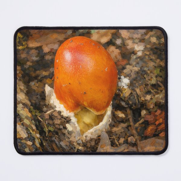 Item preview, Emerging Orange Mushroom – Impressionist Botanical Art designed and sold by Blossom-Breeze.