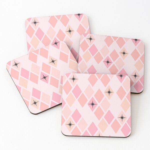 Item preview, Pink Retro Diamond Harlequin Star Pattern designed and sold by Vileprint.