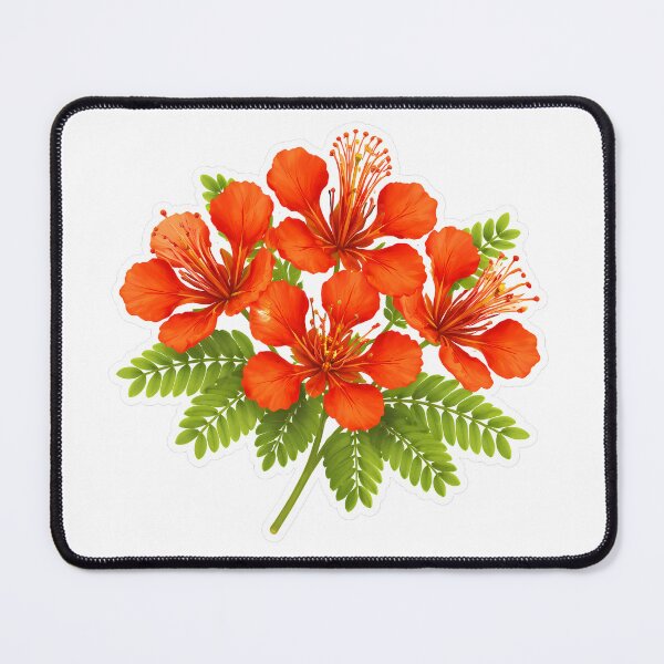 Item preview, Royal Poinciana Sticker – Cute Orange Red Flamboyant Flower Flat Illustration Botanical Sticker Art designed and sold by Symbol Universe.