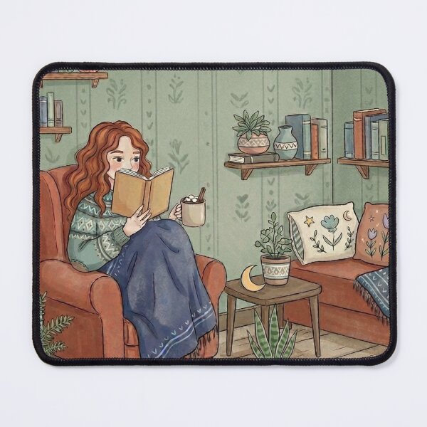 Item preview, Cozy Book Lover Aesthetic Girl!!! - Cozy Girl Book Lover - Girl reading in her cozy reading nook - A cozy paradise for book lovers designed and sold by SoffyLee586.