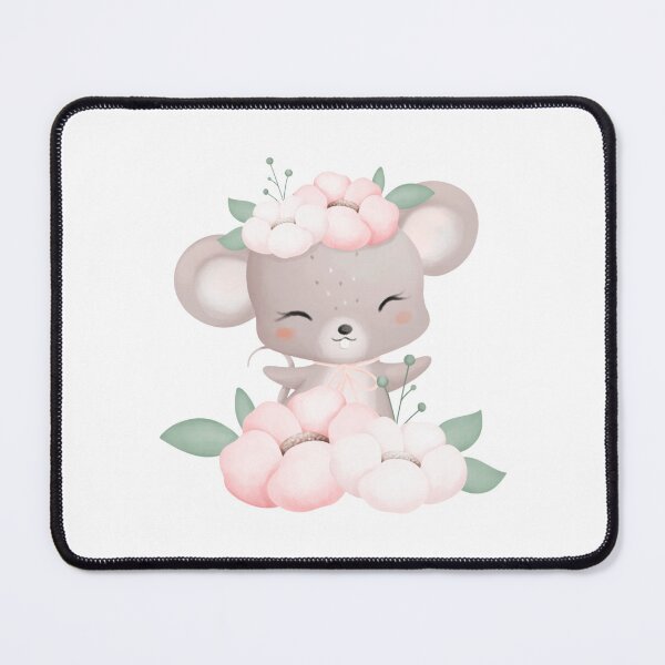 Item preview, Woodland Mouse Flower Wreath - Adorable Spring Forest Animal Gift designed and sold by FuzionRaptor.