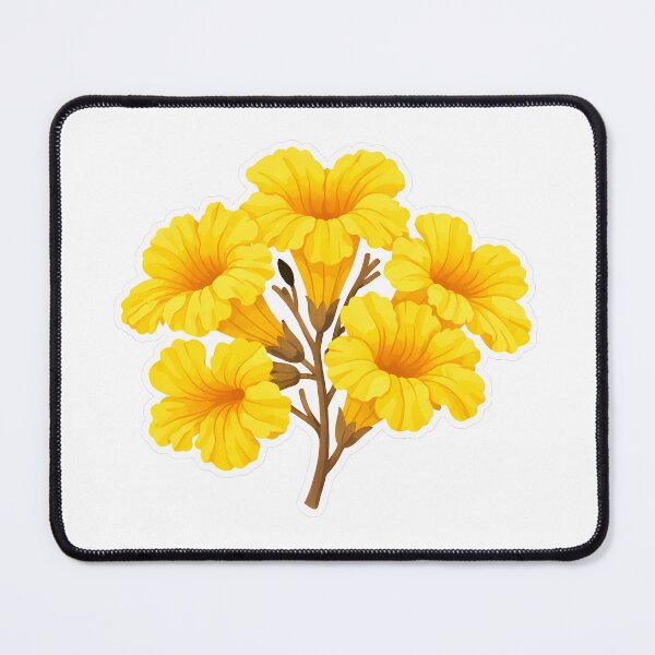 Item preview, Yellow Trumpet Tree Sticker – Cute Golden Tabebuia Flower Cluster Flat Illustration Botanical Sticker Art designed and sold by Symbol Universe.