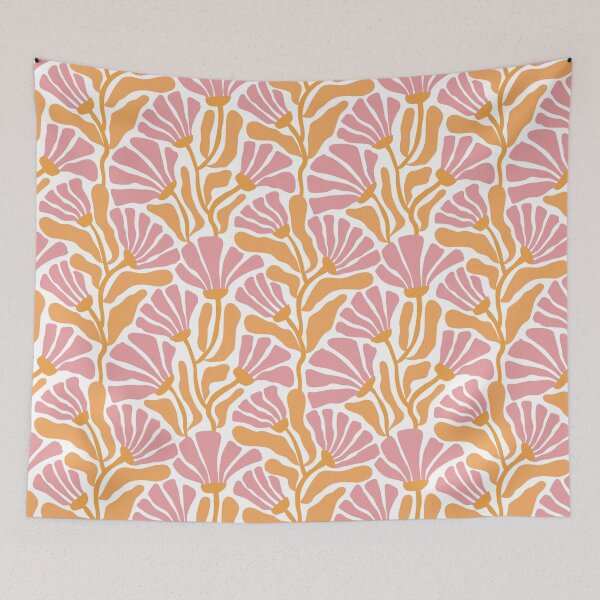 Item preview, Groovy Flower Design- Retro Floral Pattern Design Pink and Peach color Pastel  designed and sold by riceayoj.