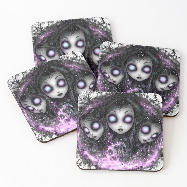 Item preview, Three Witches of the Void – Dark Gothic Big Eye Girls Galaxy Art designed and sold by DonaldWaltersxx.