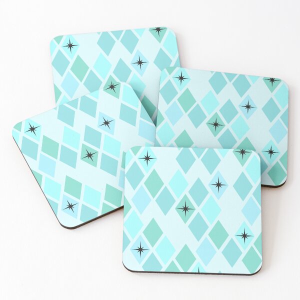 Item preview, Blue Retro Diamond Harlequin Star Pattern designed and sold by Vileprint.