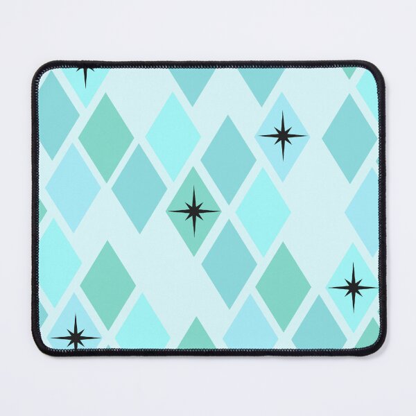 Item preview, Blue Retro Diamond Harlequin Star Pattern designed and sold by Vileprint.