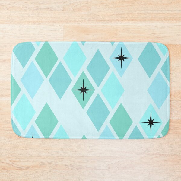 Item preview, Blue Retro Diamond Harlequin Star Pattern designed and sold by Vileprint.