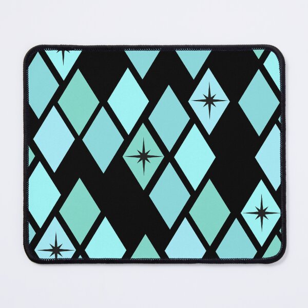 Item preview, Black Blue Retro Diamond Harlequin Star Pattern designed and sold by Vileprint.