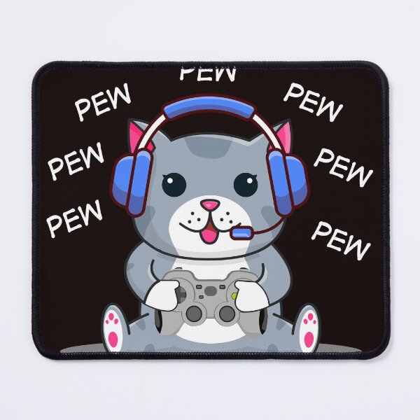 Item preview, Cute Gaming Cat – Pew Pew Gamer Kitty Design designed and sold by medo-shop7.