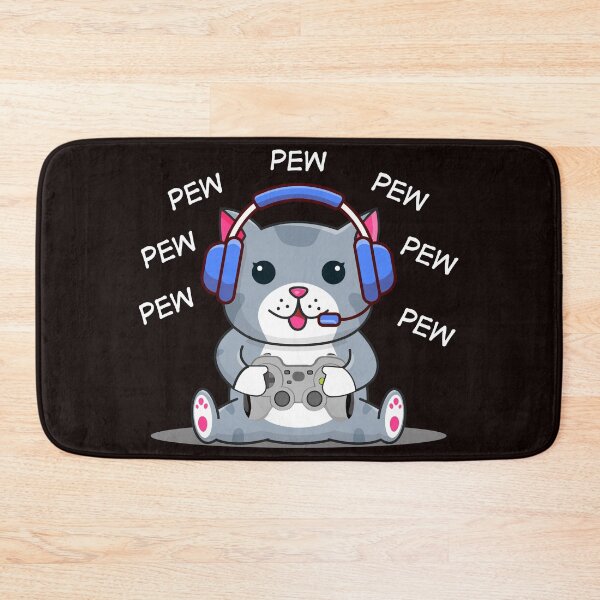 Item preview, Cute Gaming Cat – Pew Pew Gamer Kitty Design designed and sold by medo-shop7.