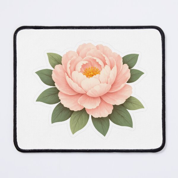 Item preview, Peony Sticker – Cute Blush Pink Chinese Peony Full Bloom Flat Illustration Botanical Sticker Art designed and sold by Symbol Universe.