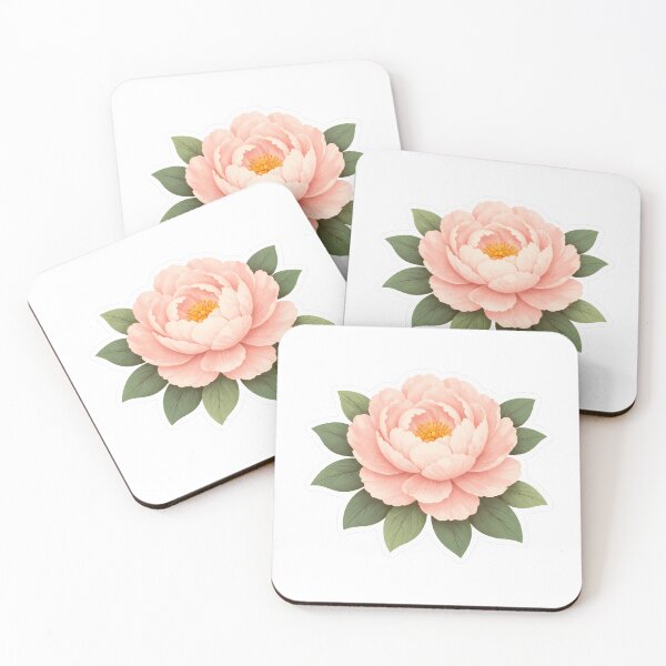 Item preview, Peony Sticker – Cute Blush Pink Chinese Peony Full Bloom Flat Illustration Botanical Sticker Art designed and sold by Symbol Universe.