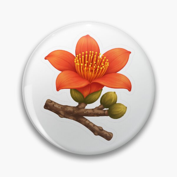 Item preview, Kapok Flower Sticker – Cute Orange Red Cotton Tree Bloom Flat Illustration Botanical Sticker Art designed and sold by Symbol Universe.