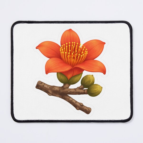 Item preview, Kapok Flower Sticker – Cute Orange Red Cotton Tree Bloom Flat Illustration Botanical Sticker Art designed and sold by Symbol Universe.
