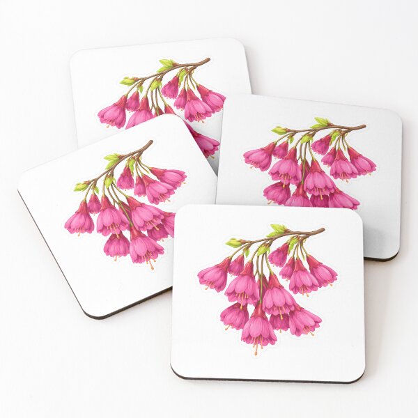 Item preview, Taiwan Mountain Cherry Sticker – Cute Hot Pink Wild Sakura Branch Flat Illustration Botanical Sticker Art designed and sold by Symbol Universe.
