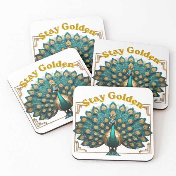 Item preview, Art Deco Peacock Luxury Design – Elegant Geometric Gold Exotic Bird Art designed and sold by Max Store.
