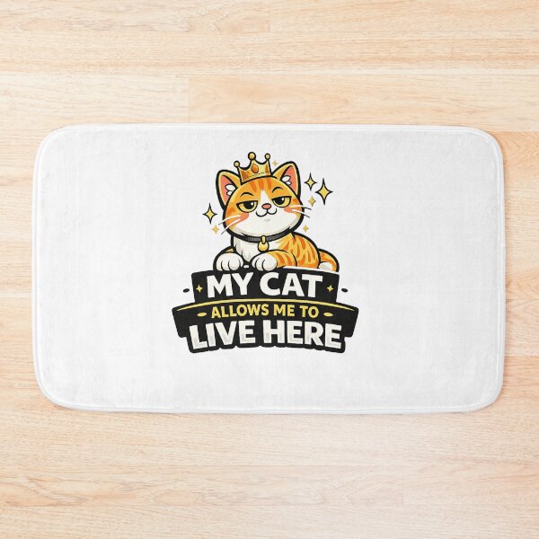 Item preview, My Cat Allows Me to Live Here Funny Cat Owner Design designed and sold by StyleLap.