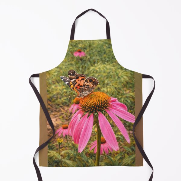 Item preview, Painted Lady Butterfly on Pink Coneflower – Painterly Nature Art designed and sold by Blossom-Breeze.