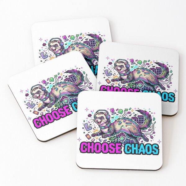 Item preview, Cyberpunk Ferret Gaming Choose Chaos designed and sold by Mochi-Sprites.
