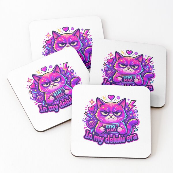 Item preview, Grumpy Pink Cat In My Delulu Era designed and sold by Mochi-Sprites.