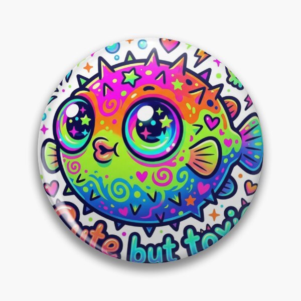 Item preview, Neon Pufferfish Cute But Toxic designed and sold by Mochi-Sprites.