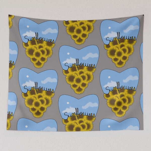 Item preview, Split Sunflower Hearts with Sky – Cottagecore Floral Girasol Aesthetic Design designed and sold by BelievingCreates.