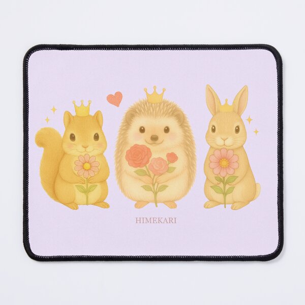 Artikelvorschau, HIMEKARI Sterne – Eichhörnchen, Igel & Hase mit Blumen – Uniblau entworfen und verkauft von HIMEKARI.