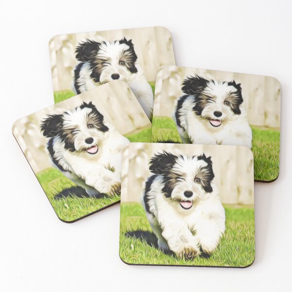 Item preview, A joyful Havanese puppy sprinting through a meadow. designed and sold by ZoroDesign.