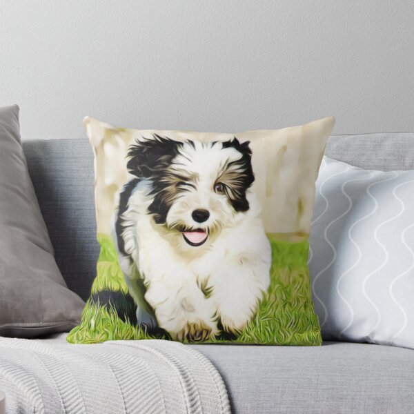 Item preview, A joyful Havanese puppy sprinting through a meadow. designed and sold by ZoroDesign.