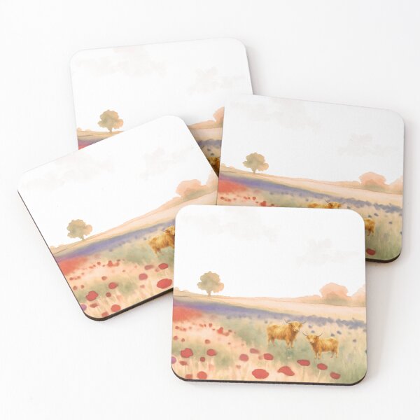 Item preview, Highland cow in red flower field designed and sold by Burke3384.