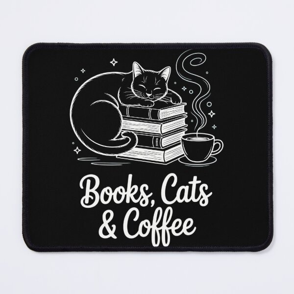 Item preview, Books Cats and Coffee Cozy Book Lover Cat designed and sold by TyraYoung.