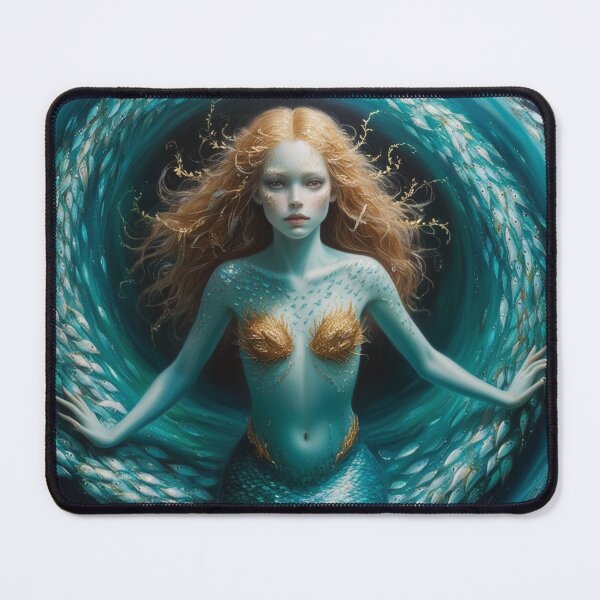 Item preview, Elegant Mermaid Portrait – Ocean Fantasy Fine Art Illustration designed and sold by Mirgonhood.