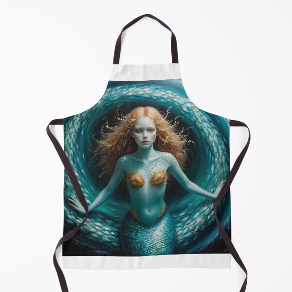 Item preview, Elegant Mermaid Portrait – Ocean Fantasy Fine Art Illustration designed and sold by Mirgonhood.