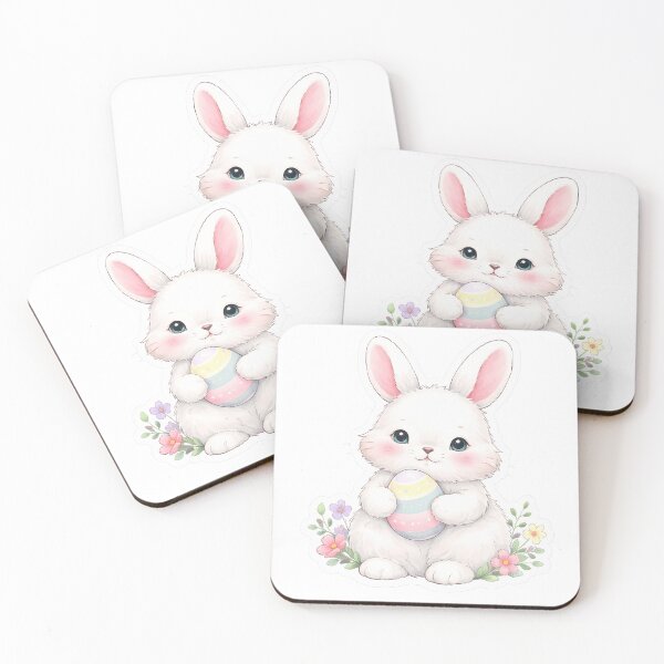 Item preview, Easter Bunny Sticker – Cute Chubby Watercolor Rabbit Holding Easter Egg Spring Sticker Art designed and sold by Symbol Universe.