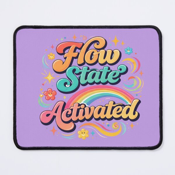 Item preview, Flow State Activated Retro Typography Design | Motivational Aesthetic Quote | Productivity Mindset Art designed and sold by Sanika arts .