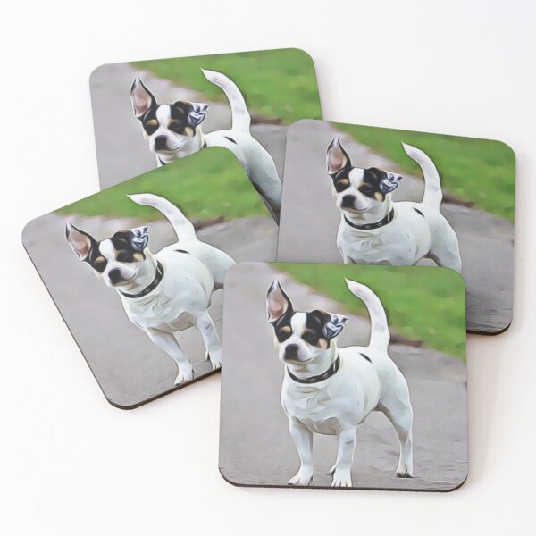 Item preview, A charming tricolor Chihuahua standing on a path. designed and sold by ZoroDesign.