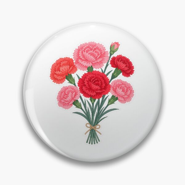 Item preview, Carnation Bouquet Sticker | Pink Red Botanical Flower Illustration | Carnation Gift for Mother's Day designed and sold by Symbol Universe.