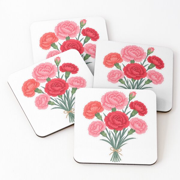 Item preview, Carnation Bouquet Sticker | Pink Red Botanical Flower Illustration | Carnation Gift for Mother's Day designed and sold by Symbol Universe.