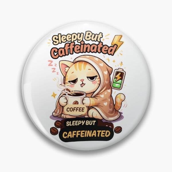 Item preview, Fully Caffeinated ☕⚡ | Coffee Energy Mode designed and sold by Kawaii Cosmos Cats.