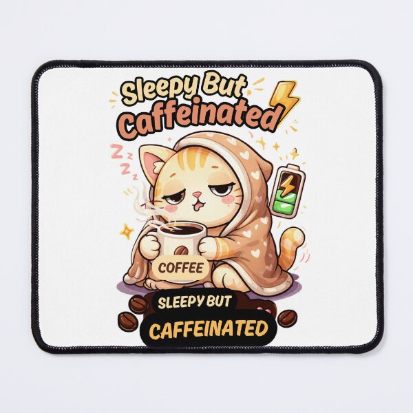 Item preview, Fully Caffeinated ☕⚡ | Coffee Energy Mode designed and sold by Kawaii Cosmos Cats.