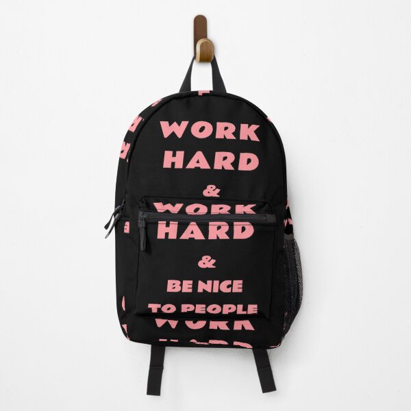 Item preview, Work Hard & Be Nice To People Pink Bold Quote designed and sold by creativerooney.