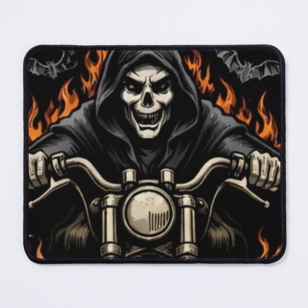Item preview, No Rules Live Free Stay Wild Biker Skull Reaper designed and sold by PrintRavista.