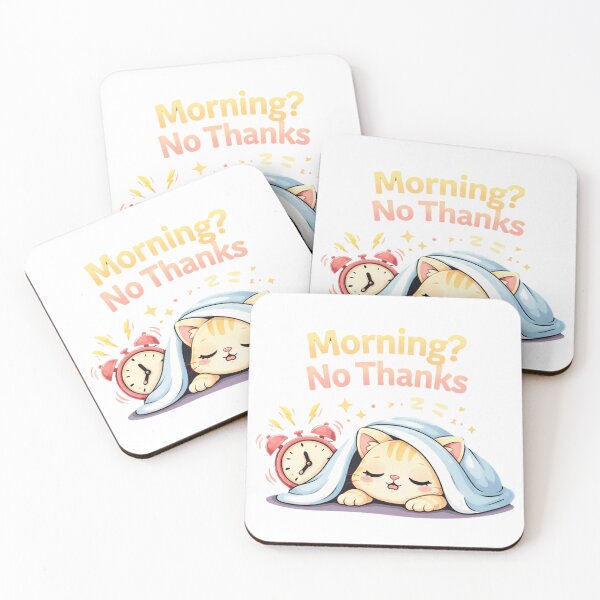 Item preview, Morning? No Thanks ?? | Sleepy Cat Vibes designed and sold by Kawaii Cosmos Cats.