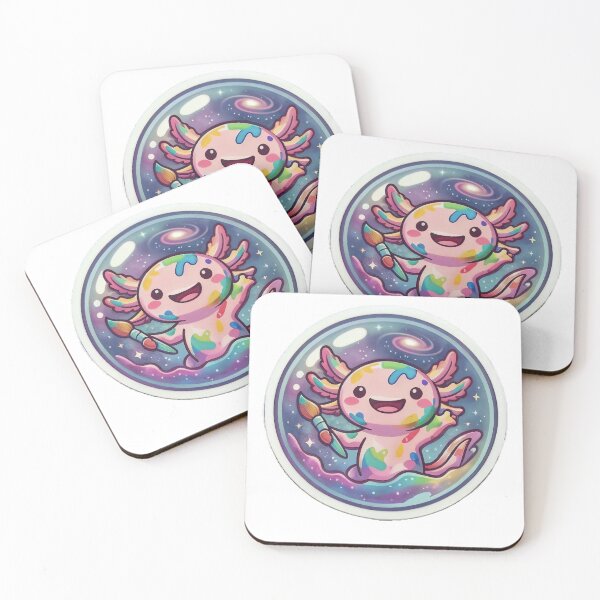 Item preview, Galactic Artist Axolotl – Cute Kawaii Painter Cosmic Sticker designed and sold by AxoloteLabsArts.